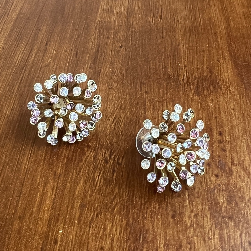 Betsey Johnson Pink White Stud Earrings